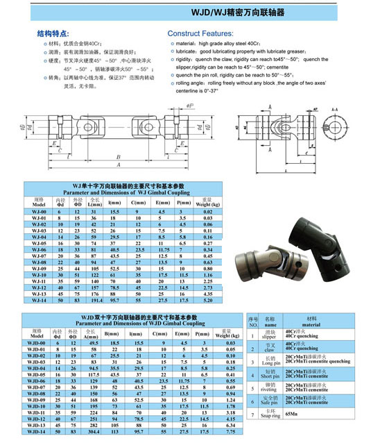 精密万向联轴器